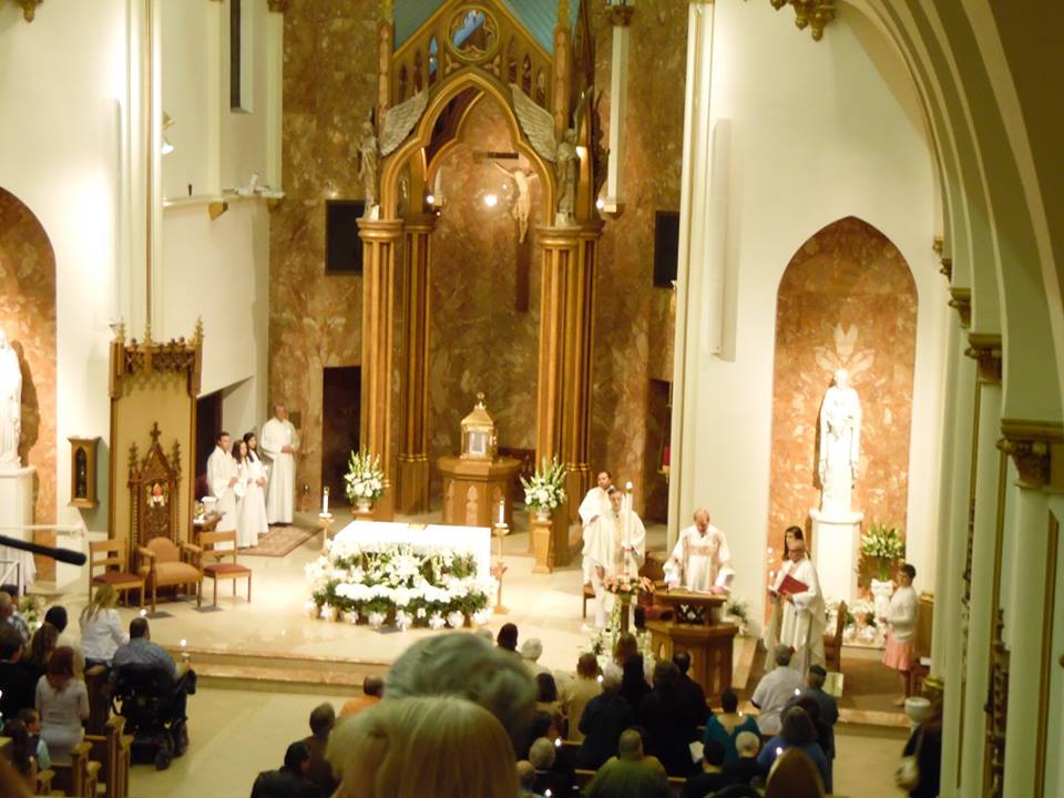 Interior shot of St. Mary's Cathedral during Easter Vigil 2017